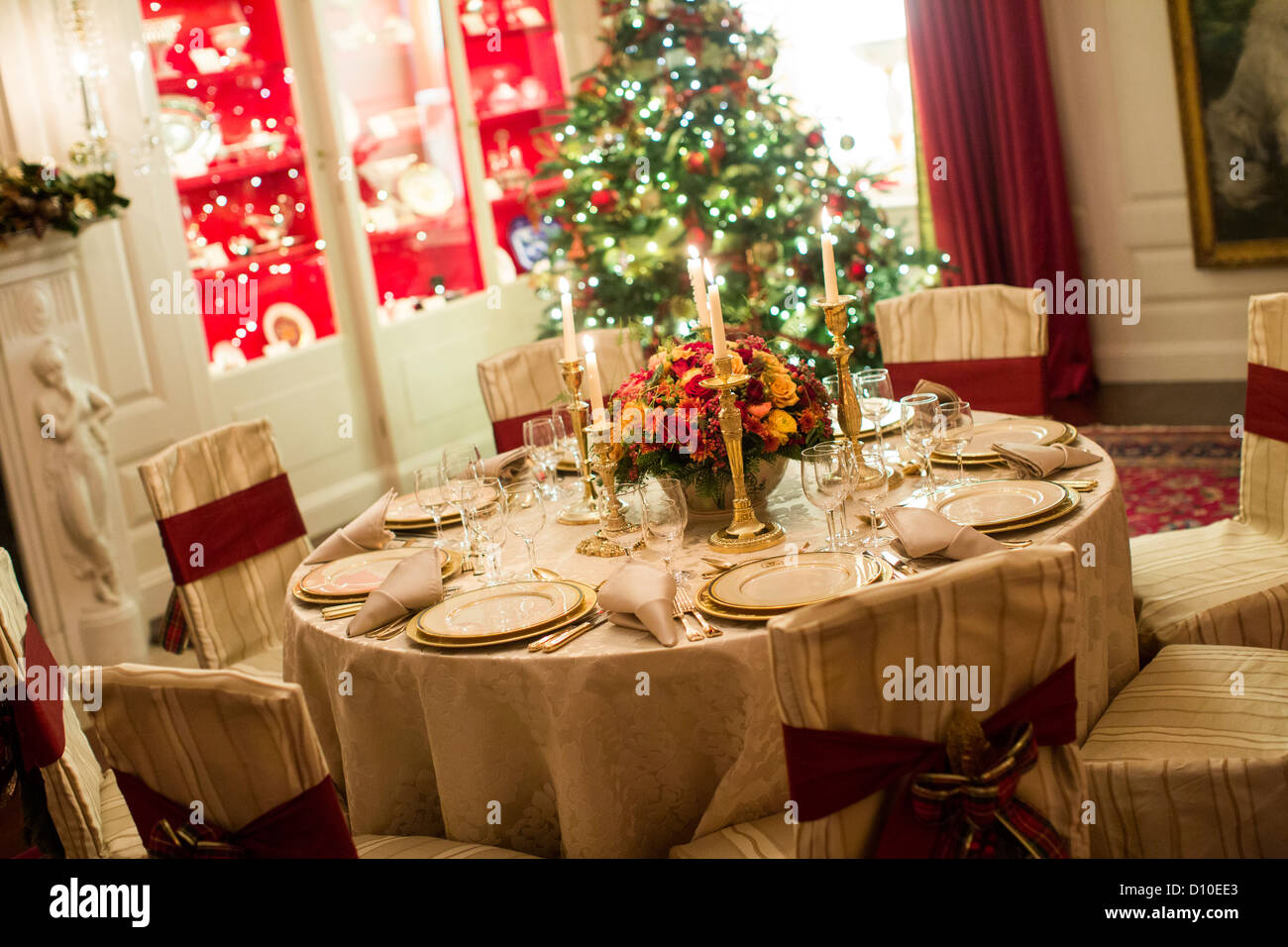 Die 2012 White House Weihnachtsschmuck. Das China-Zimmer. Stockfoto
