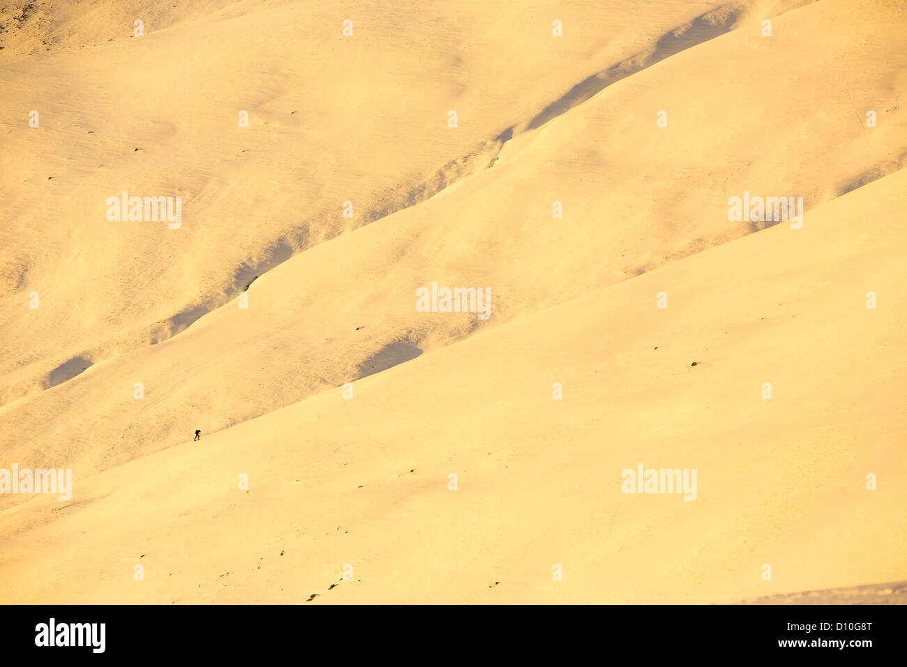 Ein aufsteigender Lakelandpoeten bei Sonnenuntergang, Lake District, Großbritannien Skibergsteiger. Stockfoto