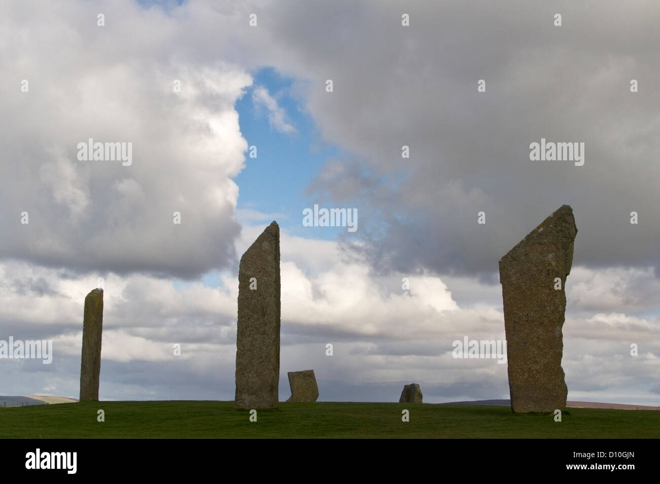 Stehenden Steinen von Stennes, Festland von Orkney, Schottland. Stockfoto
