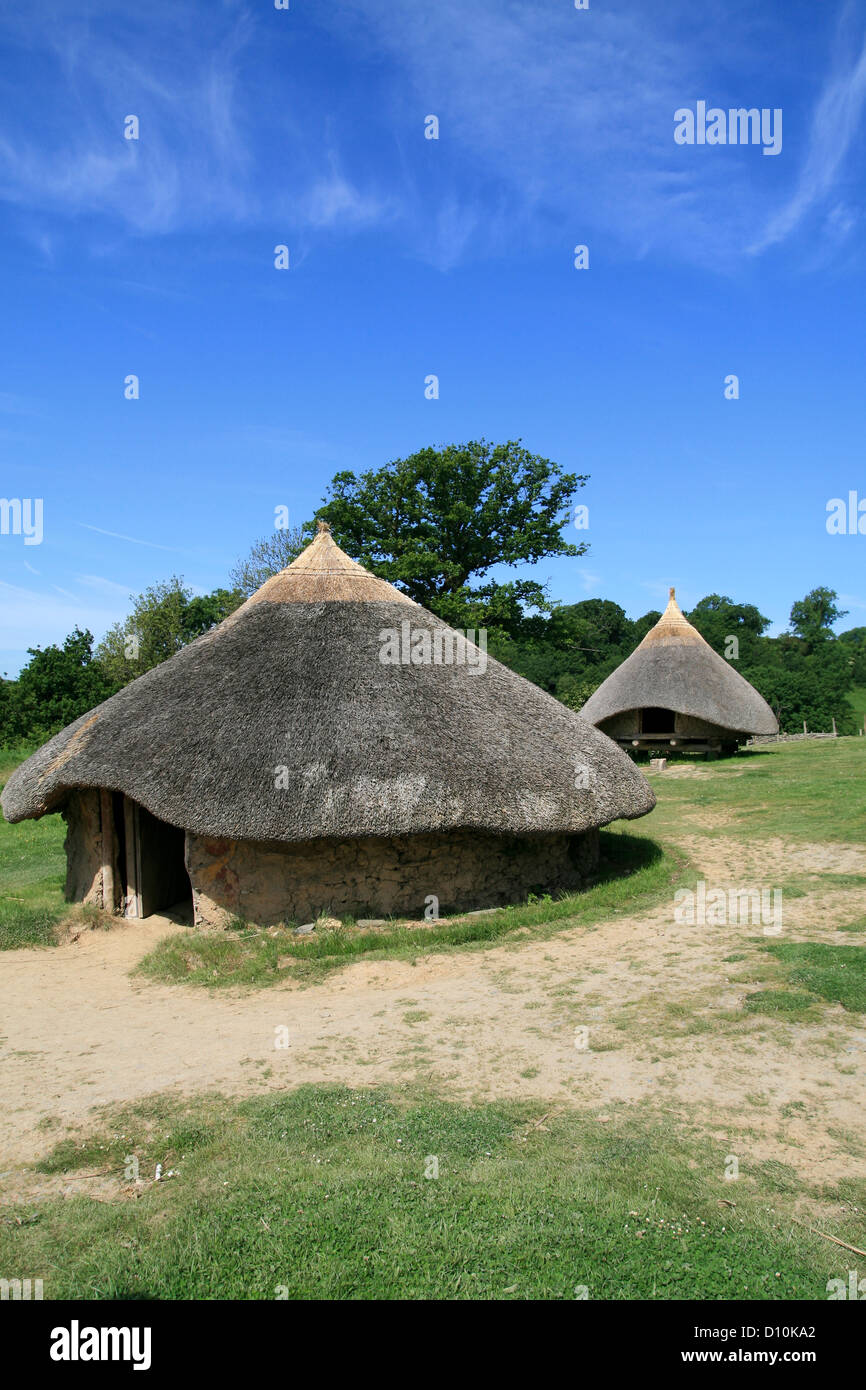 Eisenzeitdorf Castell Henllys Pembrokeshire Wales UK Stockfoto