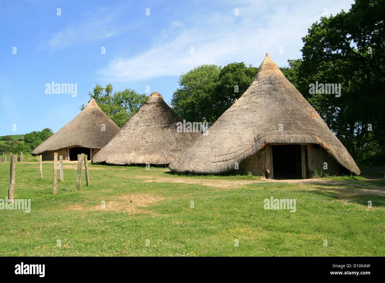 Eisenzeitdorf Castell Henllys Pembrokeshire Wales UK Stockfoto