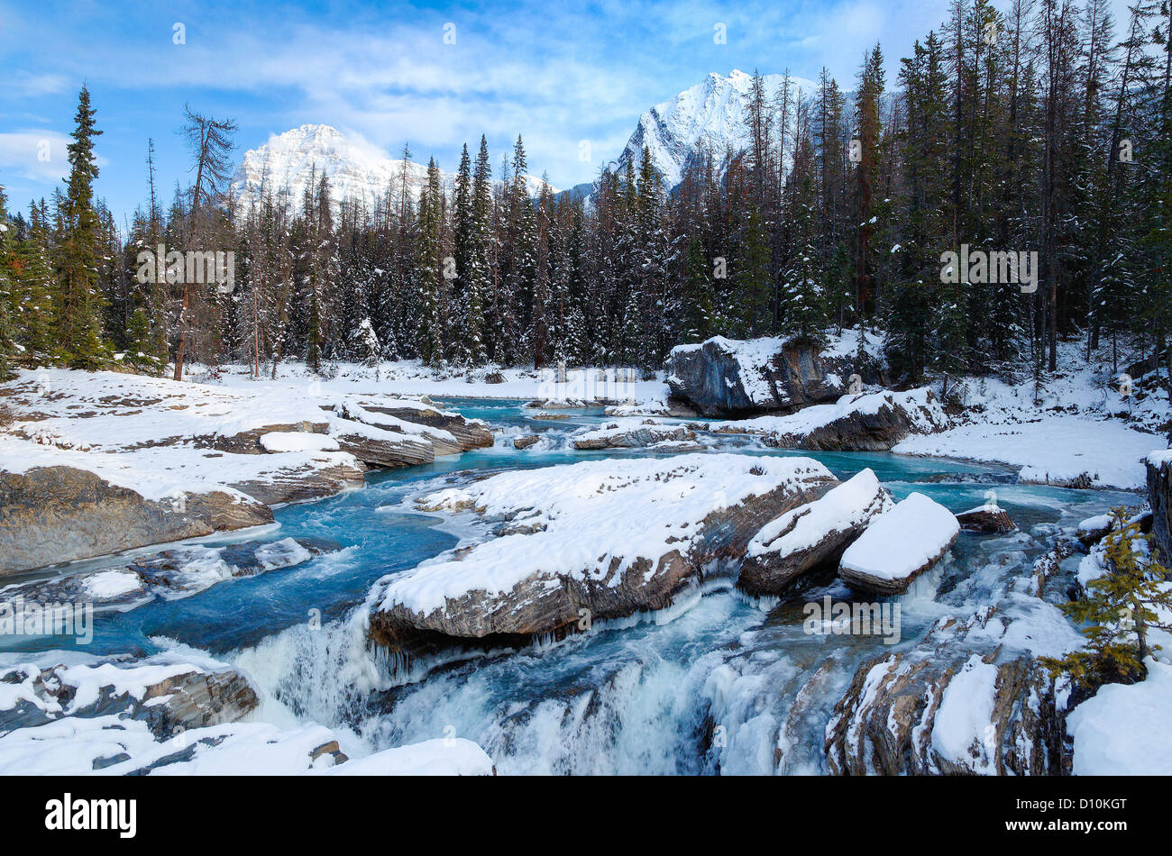 Die Natural Bridge in Winter, Kicking Horse River, Yoho Nationalpark, Britisch-Kolumbien, Kanada Stockfoto