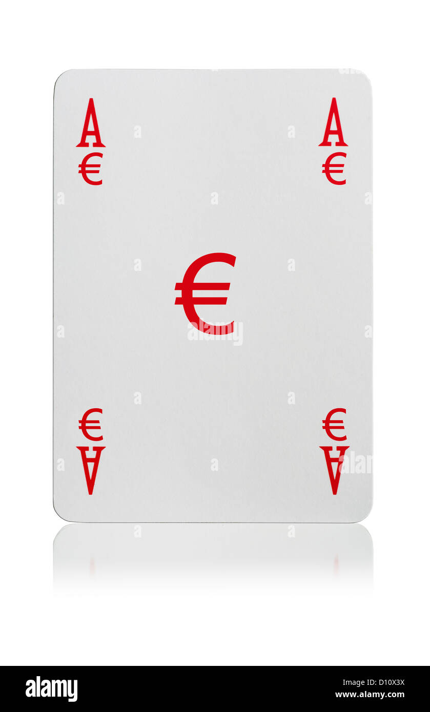 Ass Spielkarten Euro Stockfoto