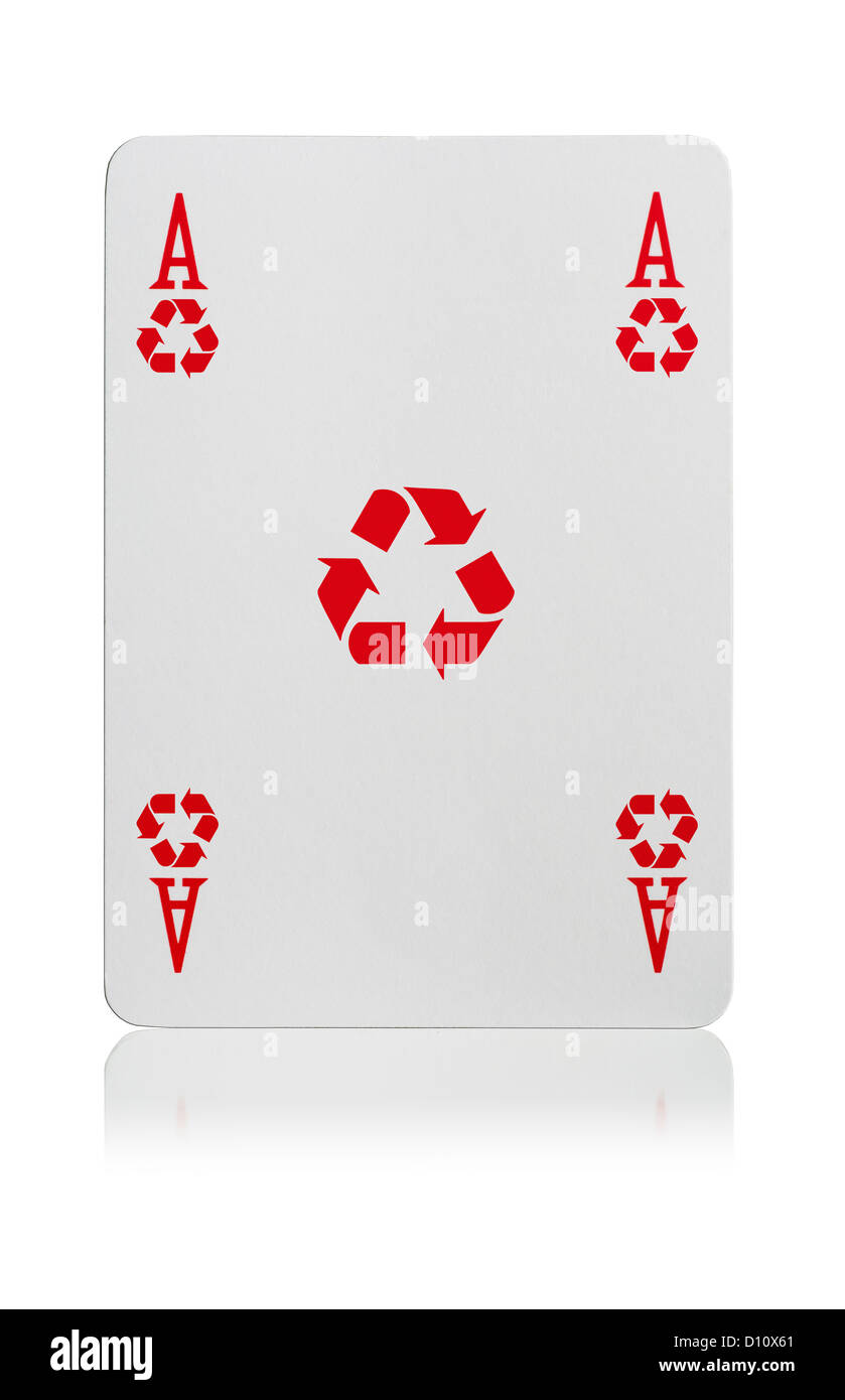 Ass Spielkarten Recycle Stockfoto