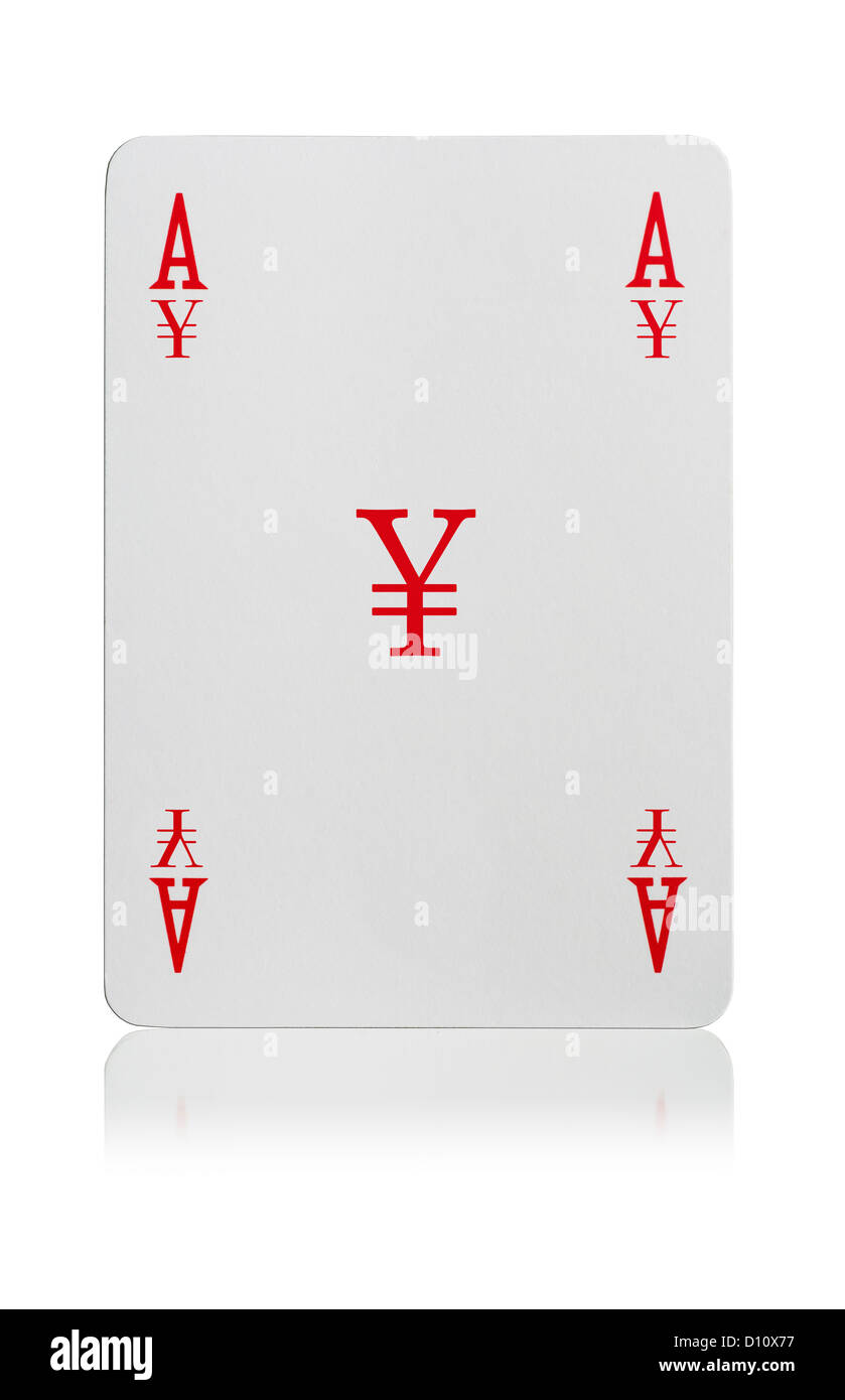 Ace of Yen Playing Card Stockfoto