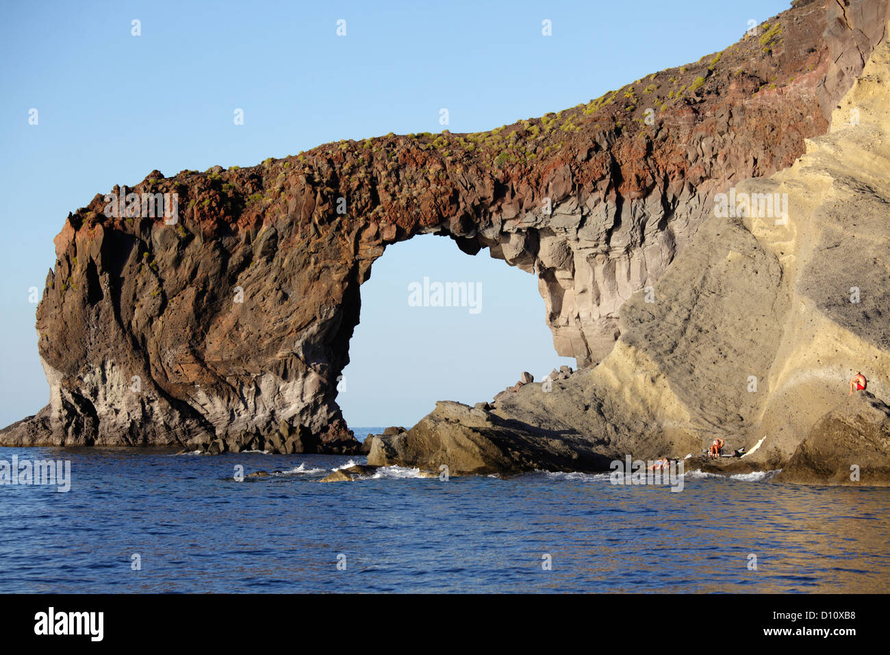 Punta Perciato auf Salina Insel, Äolischen Inseln, Sizilien, Italien Stockfoto