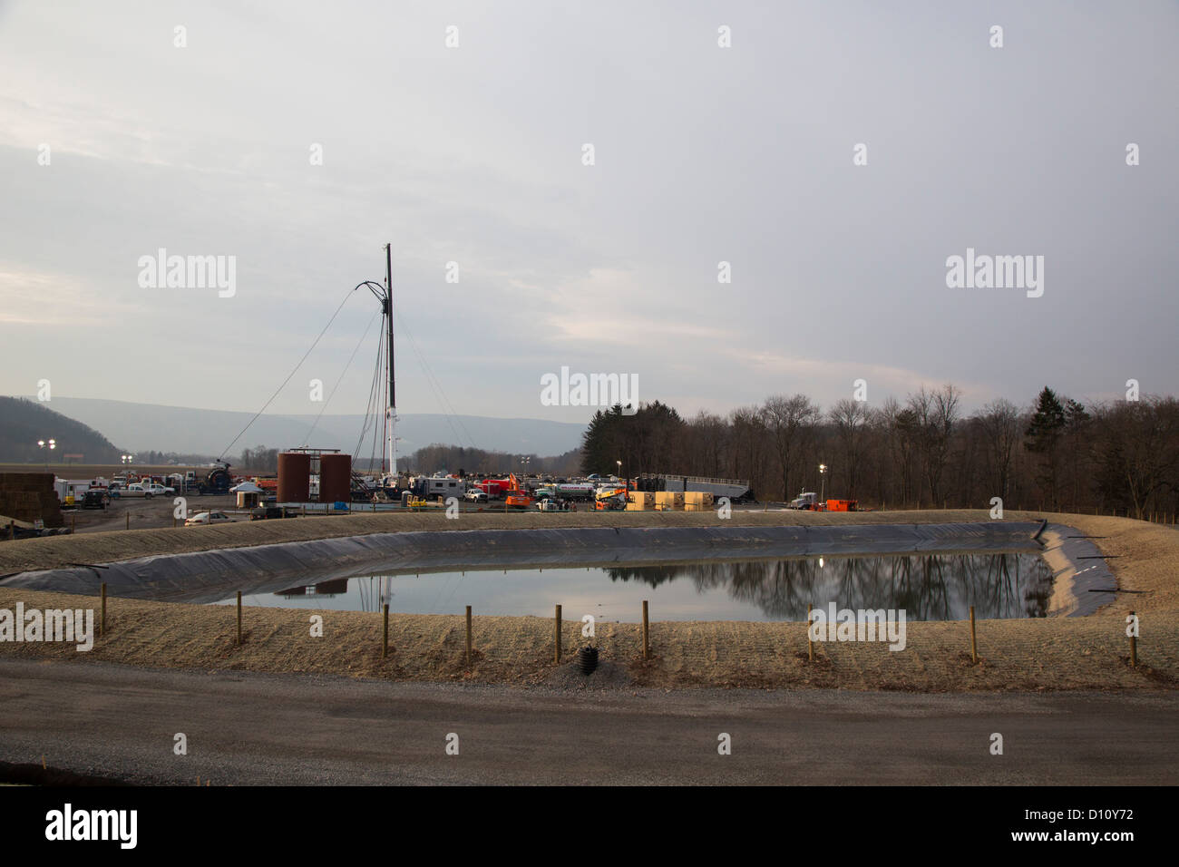 Williamsport, Pennsylvania - ein Erdgas auch in den Prozess der hydraulic fracturing (Fracking) im ländlichen Lycoming County. Stockfoto