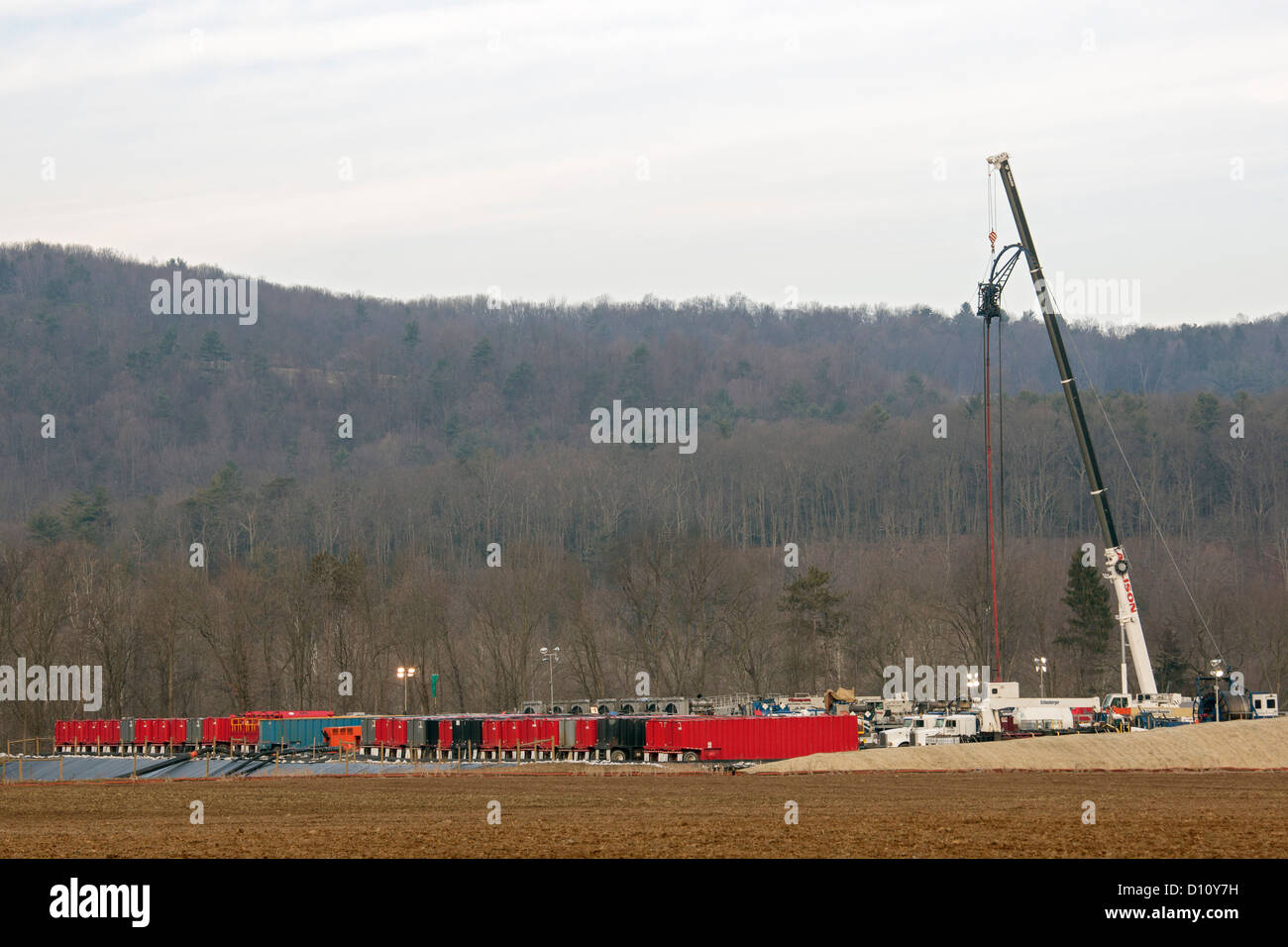 Williamsport, Pennsylvania - ein Erdgas auch in den Prozess der hydraulic fracturing (Fracking) im ländlichen Lycoming County. Stockfoto