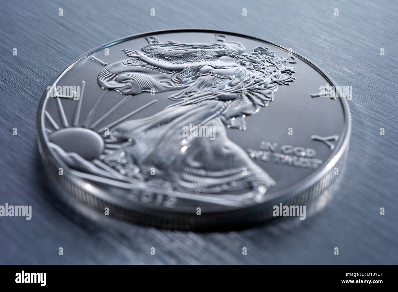 US-Münze 2012 Liberty American Silver Eagle Bullion BU Münze 1 $ 1 Dollar Stockfoto