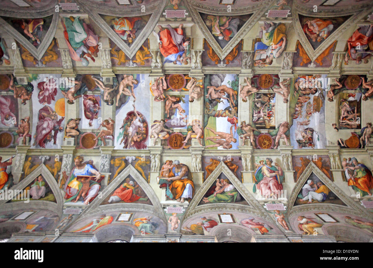 Die Sixtinische Kapelle von Michelangelo, Vatikan, Rom, Italien Stockfoto