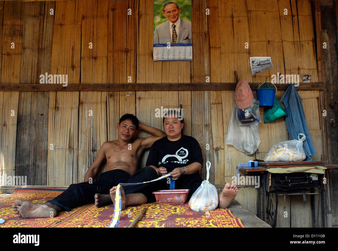 Paar, Akha, Dorf, Lisu Sri Dong Yen. Mae Teang, Chiang Mai, Thailand, Asien, Stockfoto