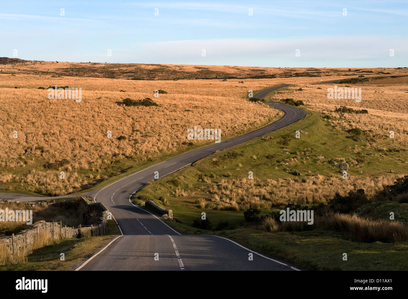 empty road on Dartmoor Stockfoto