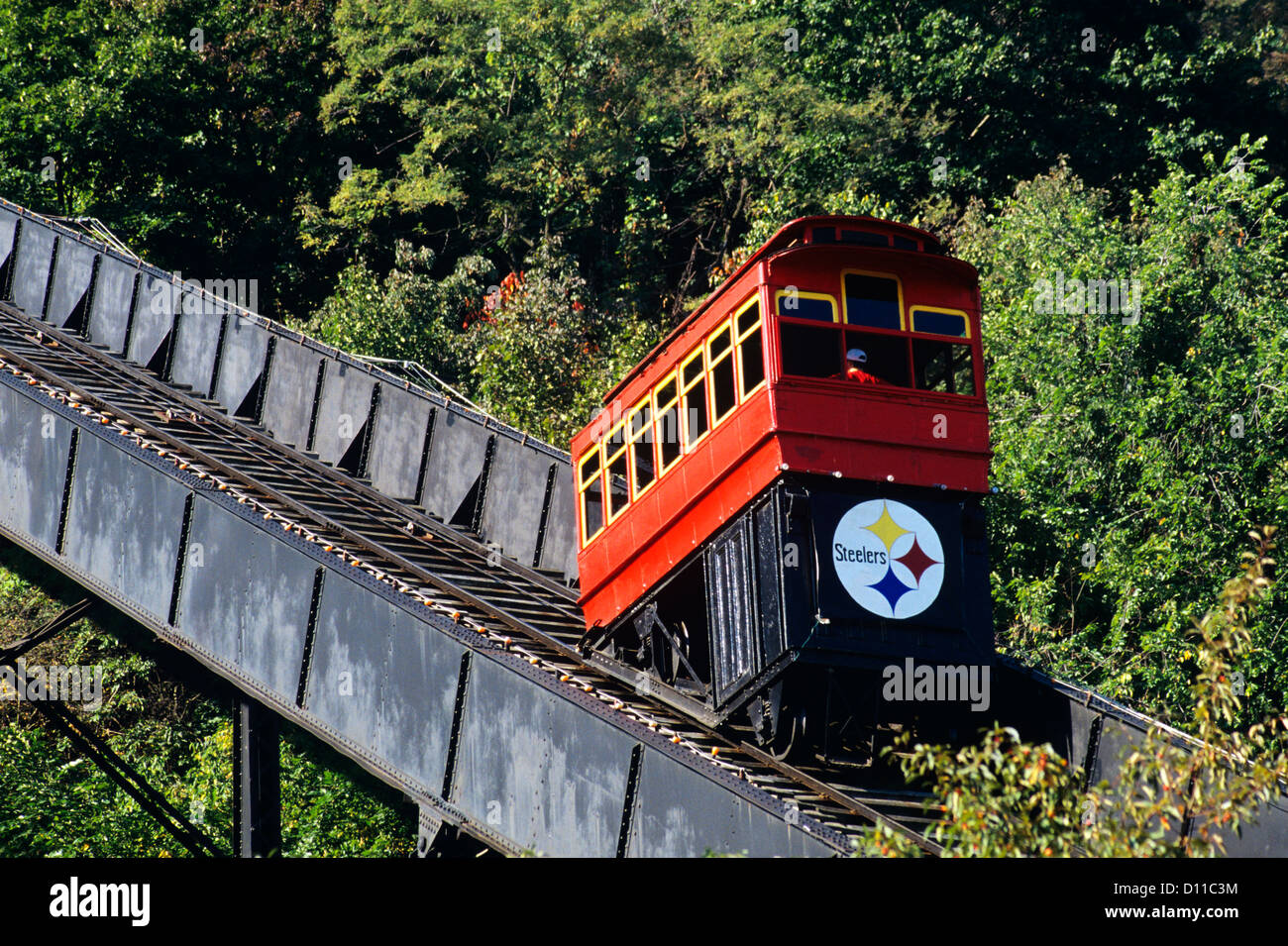 PITTSBURGH PA DUQUESNE INCLINE DIE MT. WASHINGTON KLETTERT Stockfoto