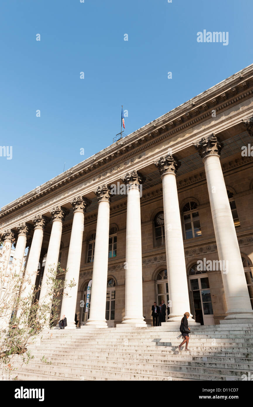 Paris, Frankreich: der Bourse (Börse) an einem warmen sonnigen Herbsttag Stockfoto