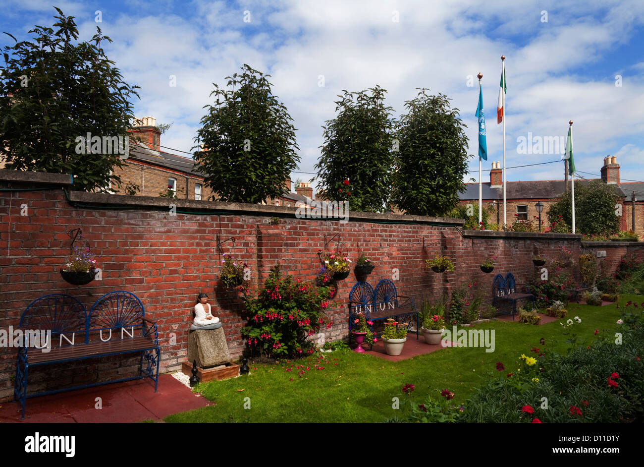Die irische Vereinten Nationen Veterans' Memorial Garden. Neben dem Soldatenfriedhof, Arbour Hill, Dublin, Irland Stockfoto