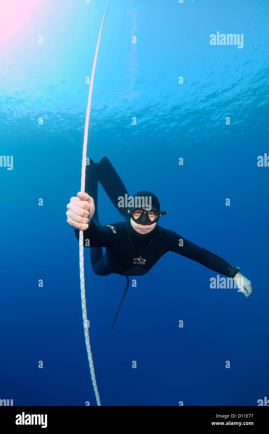 Freediver, Mittelmeer, Kash, Türkei Stockfoto