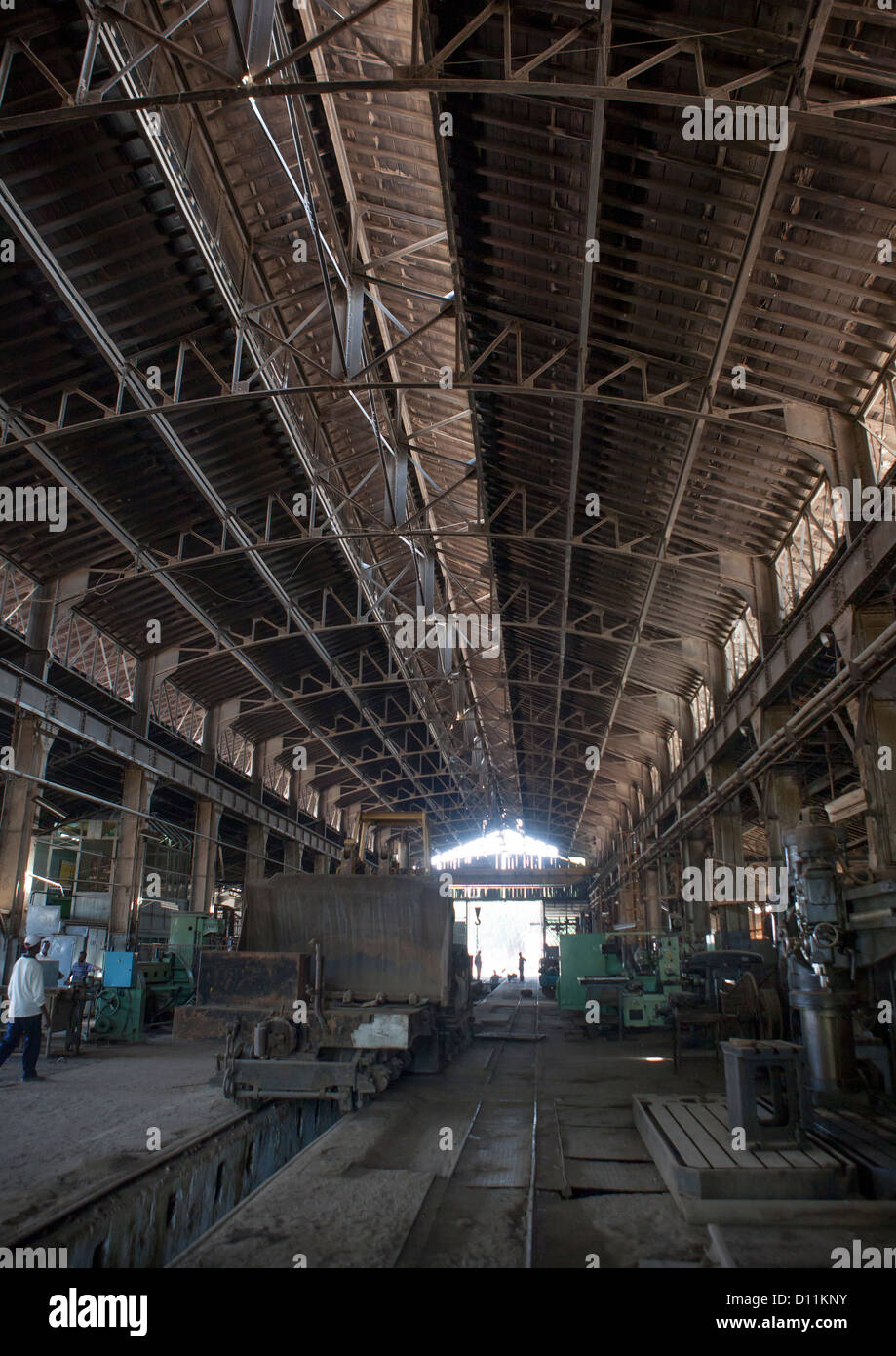 Im Inneren der Dire Bahnhof Dawa Workshop, Äthiopien Stockfoto