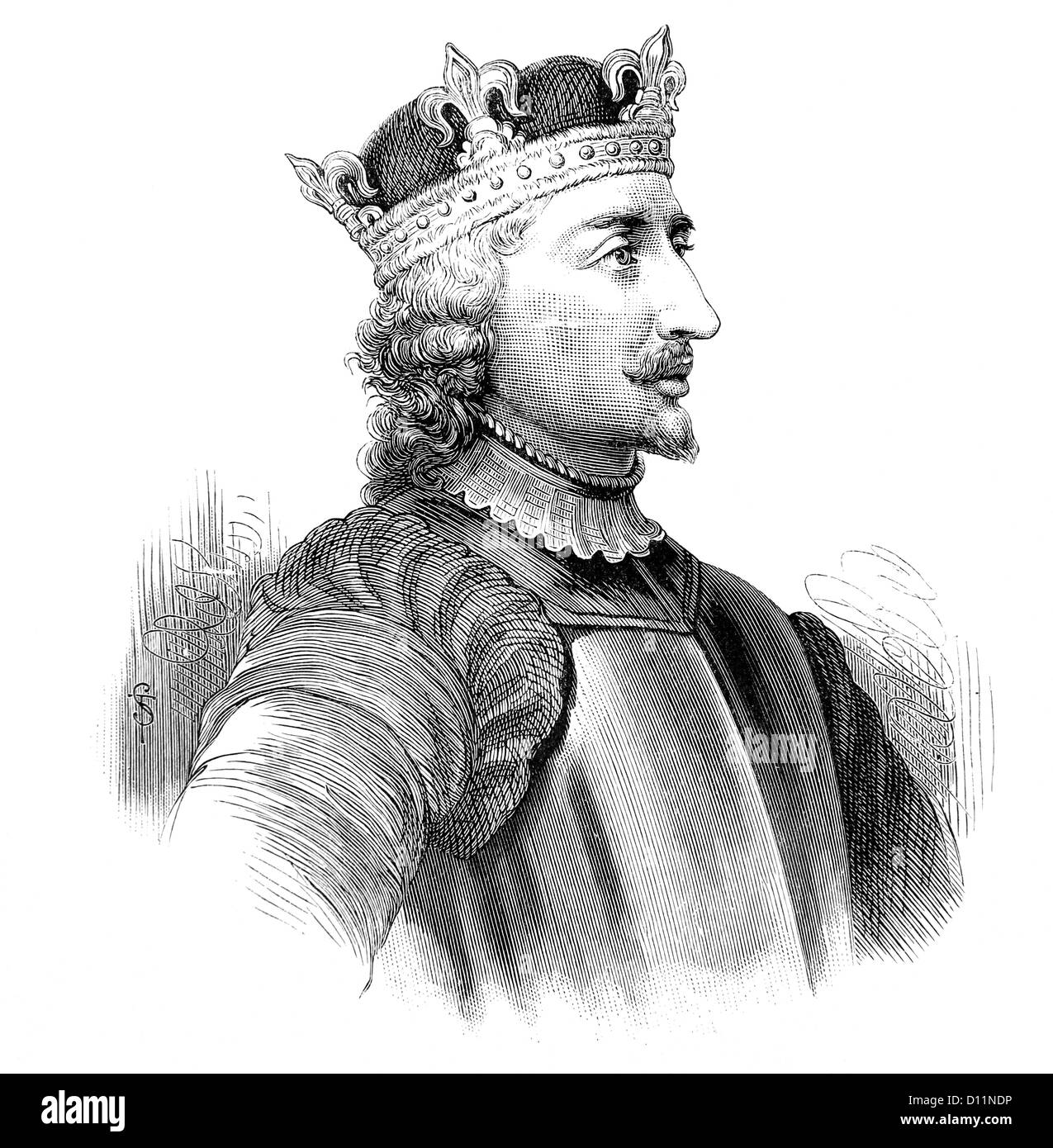 Abbildung von König Stephan 1092 bis 1154 durch R.T aus dem Buch Cassell Geschichte von England Volumen ich Stockfoto