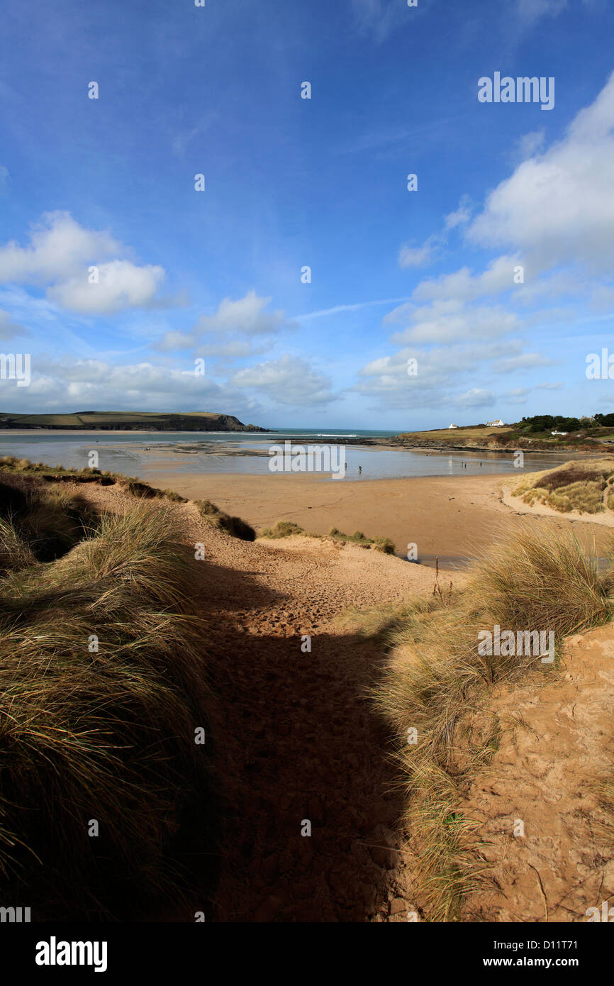 Zerklüftete Küste, Padstow Bay, Padstow Stadt, Grafschaft Cornwall, England, UK Stockfoto
