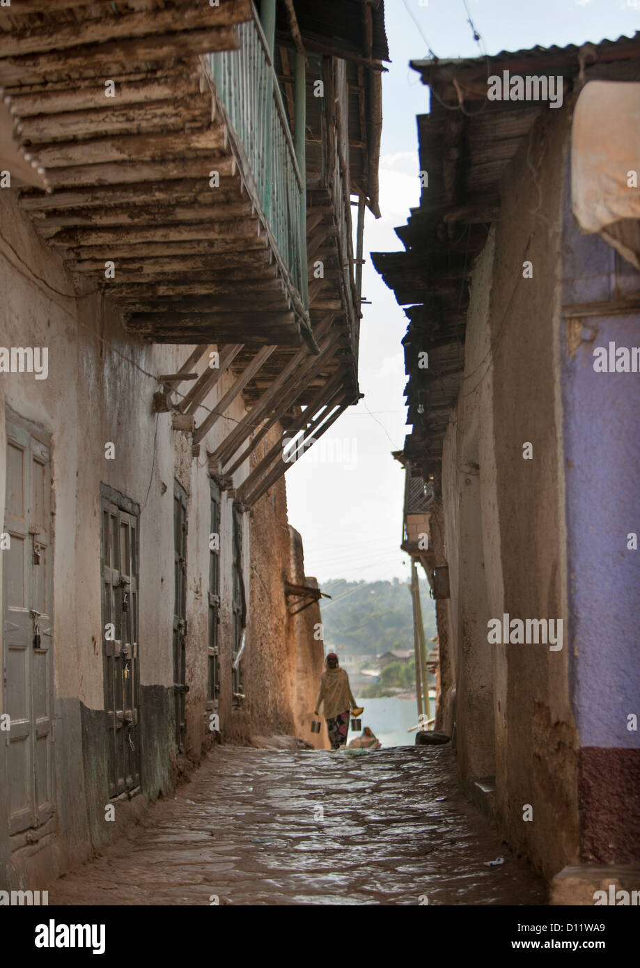 Gasse In der alten Stadt von Harar, Äthiopien Stockfoto
