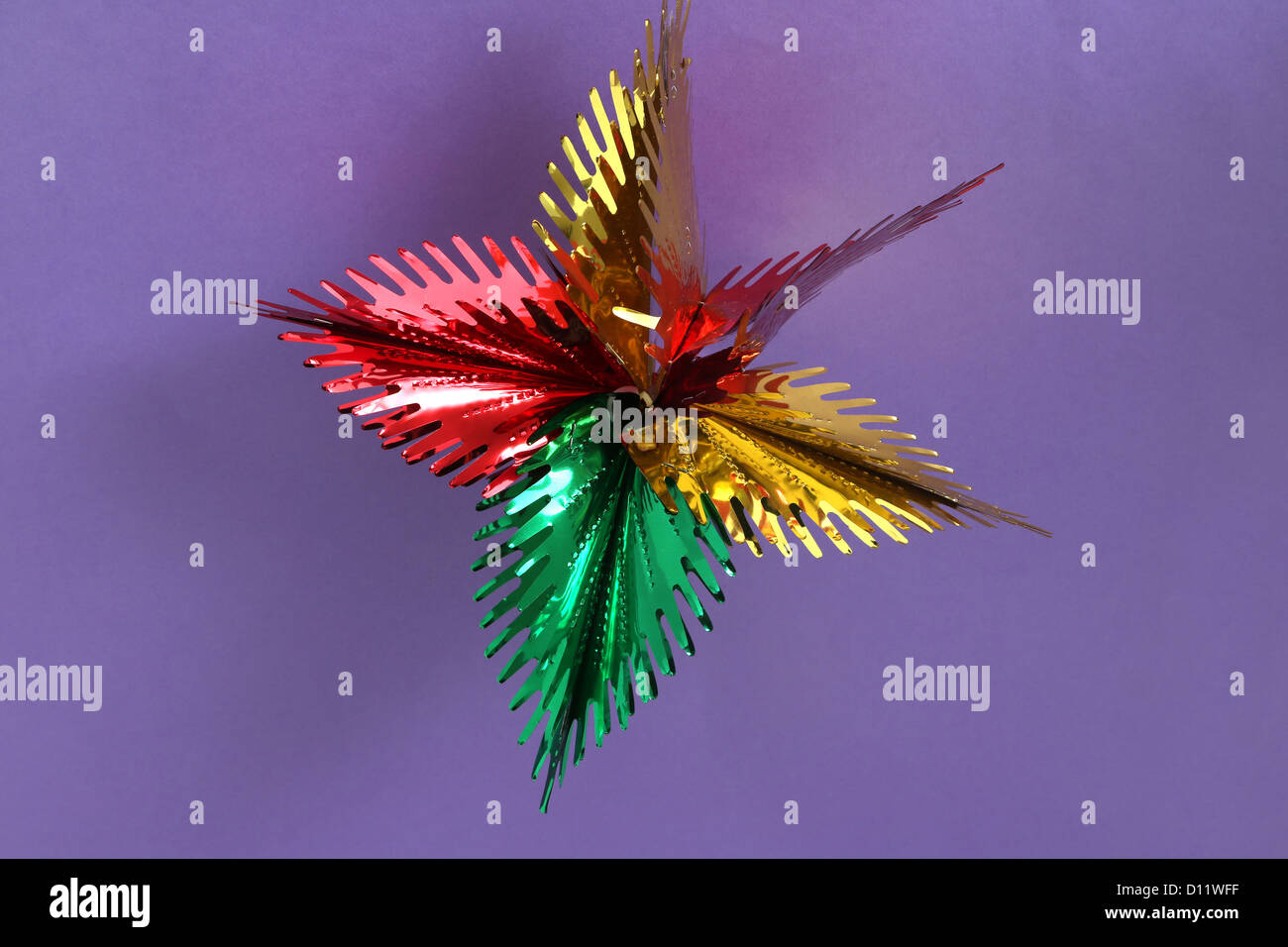Weihnachten Dekoration rot, goldenen und grünen Star Stockfoto