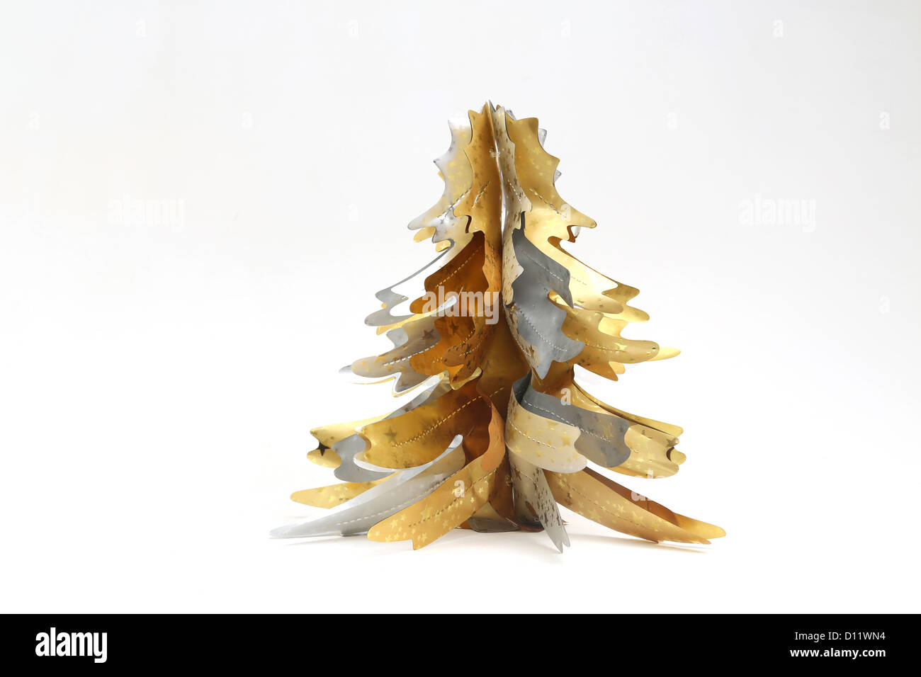Weihnachtsdekoration Silber- und Weihnachtsbaum Stockfoto