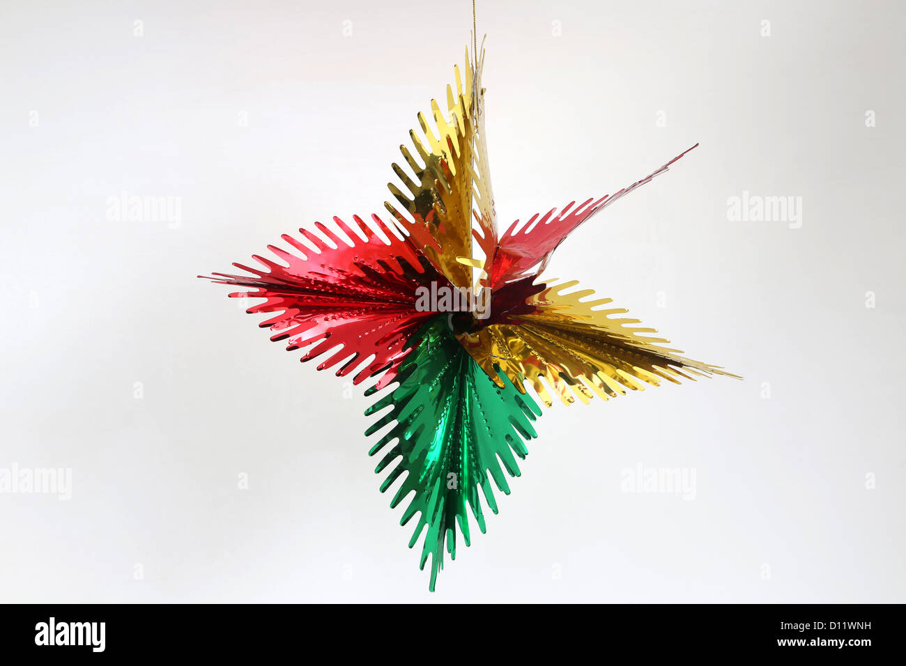 Weihnachten Dekoration rot, goldenen und grünen Star Stockfoto