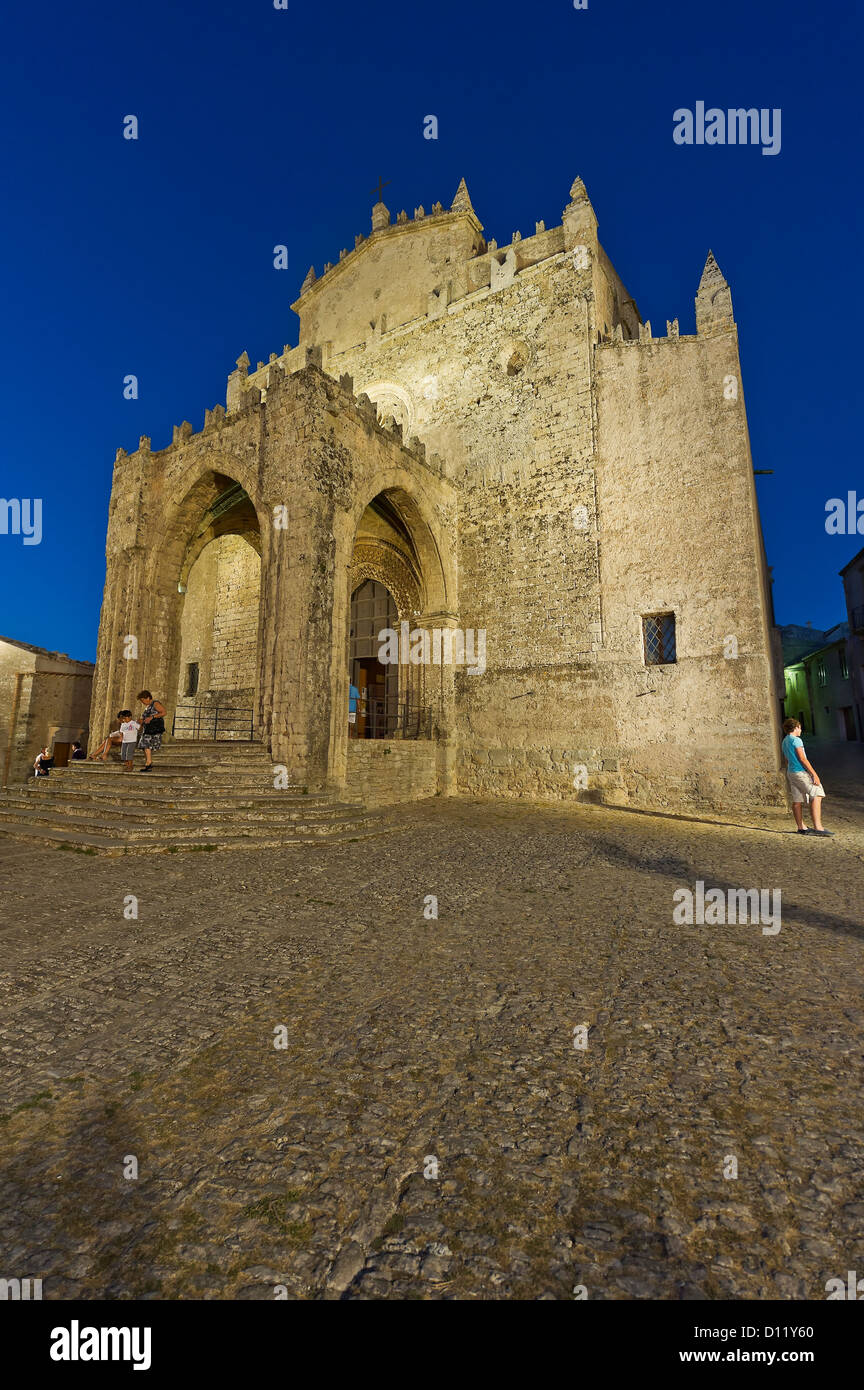 die katholische Kathedrale von Erice, Trapani Provinz, Sizilien, Italien Stockfoto