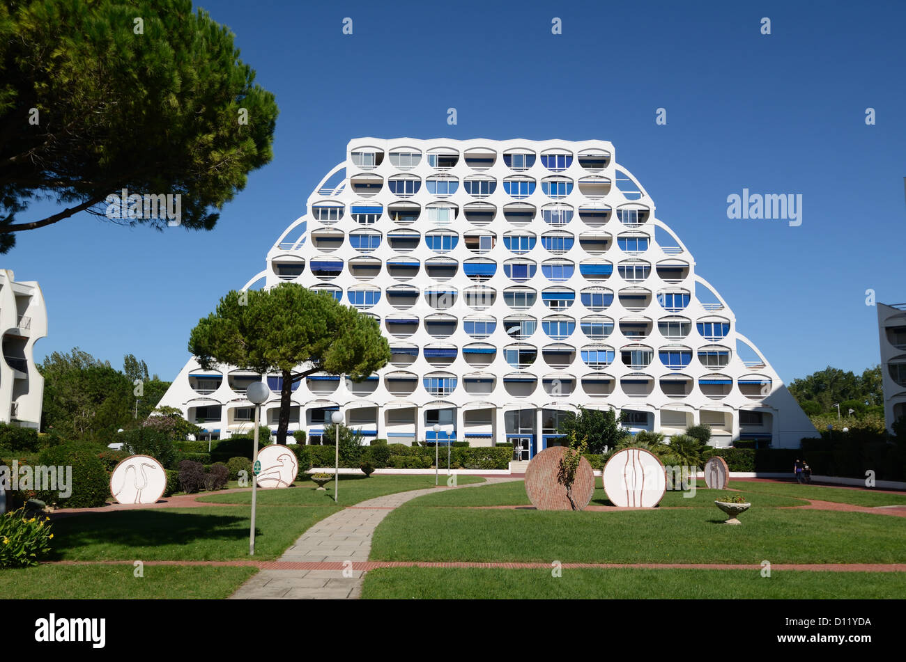 Fidji Wohnhaus von Jean Balladur La Grande-Motte-Hérault-Frankreich Stockfoto