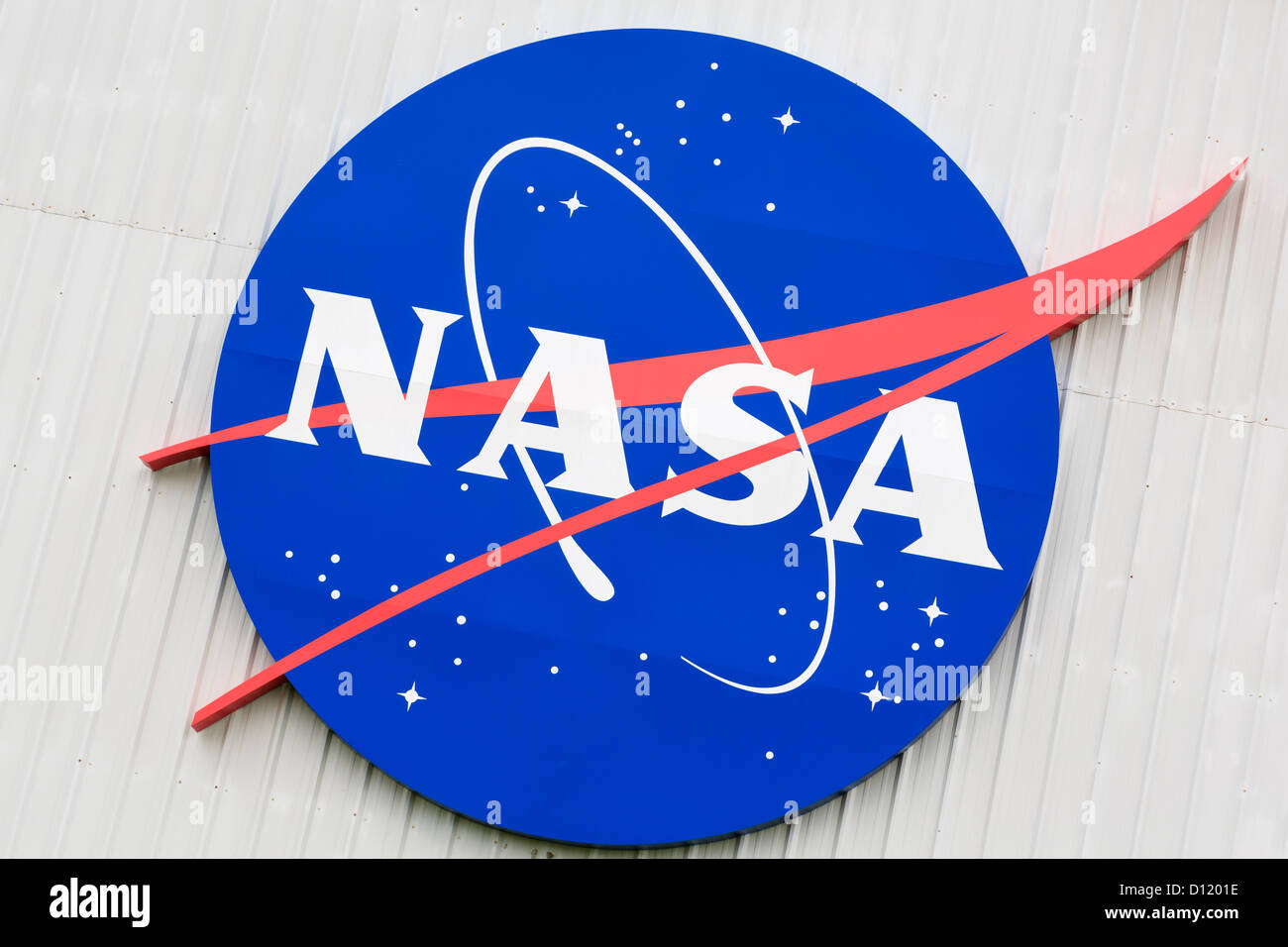 NASA-Schild an der Rakete Park, Space Center in Houston, Texas, USA Stockfoto