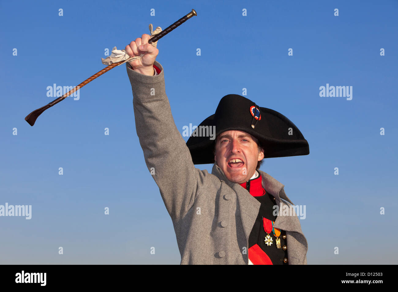 Napoleon Bonaparte mit seinen Truppen bei der Schlacht von Jena-Auerstedt in Deutschland Stockfoto