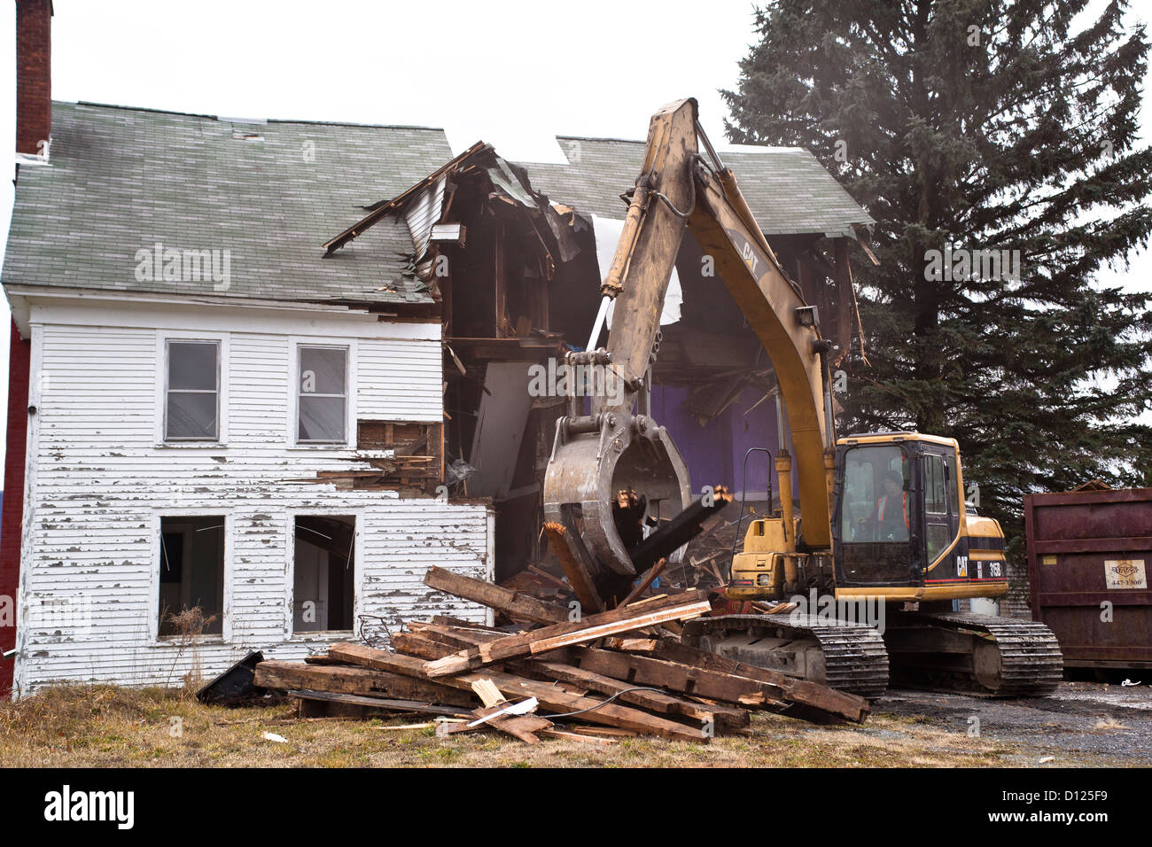 Abriss der historischen Gebäude in Pownal Vermont Stockfoto
