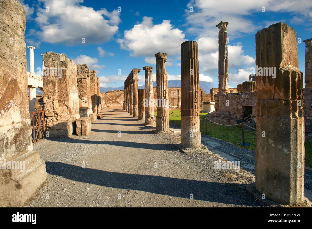 Archäologische Stätte römischen Tempel des Apollo Pompeji, Italien Stockfoto