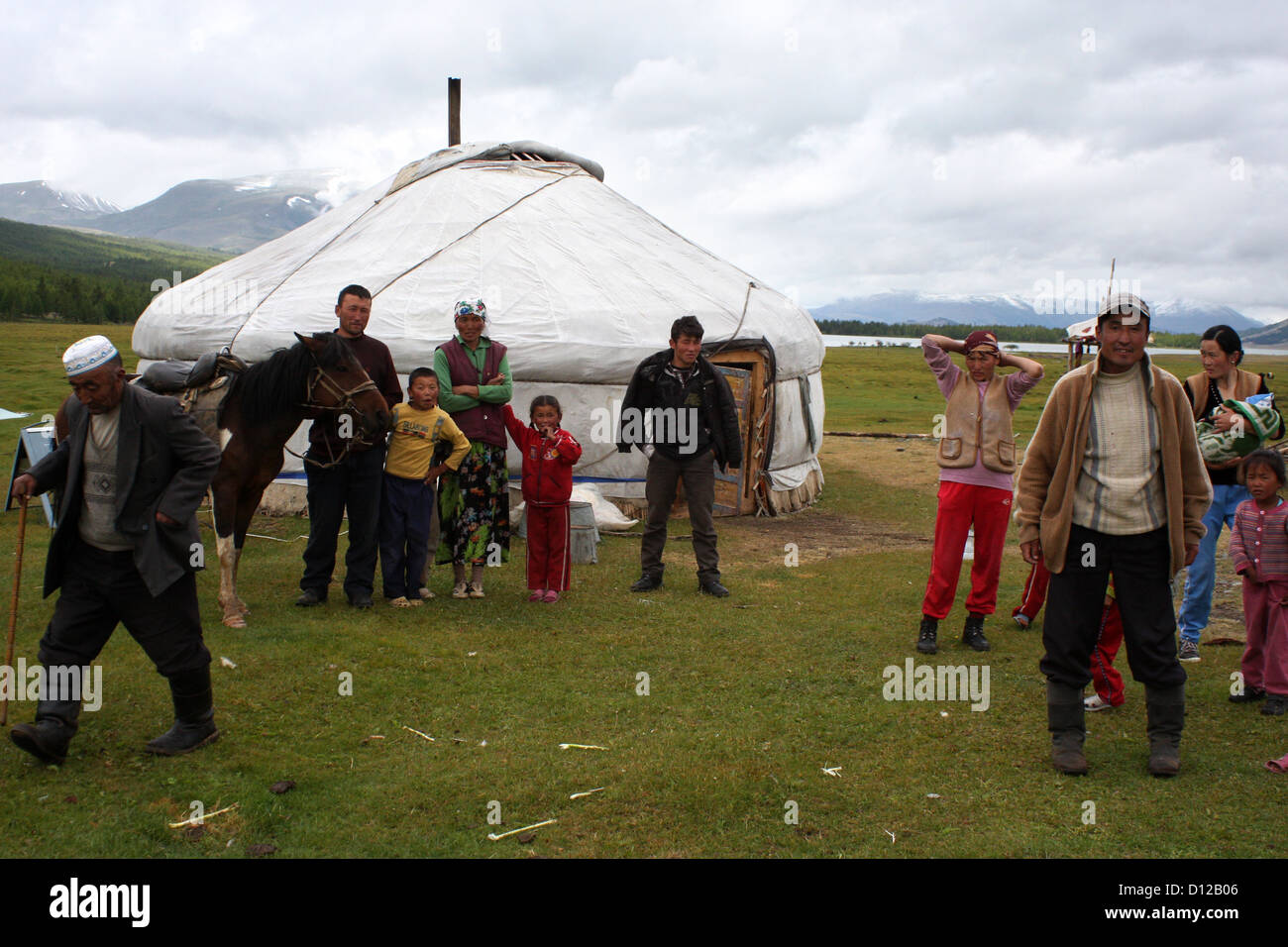 Nomaden Leben am Khoton See Stockfoto