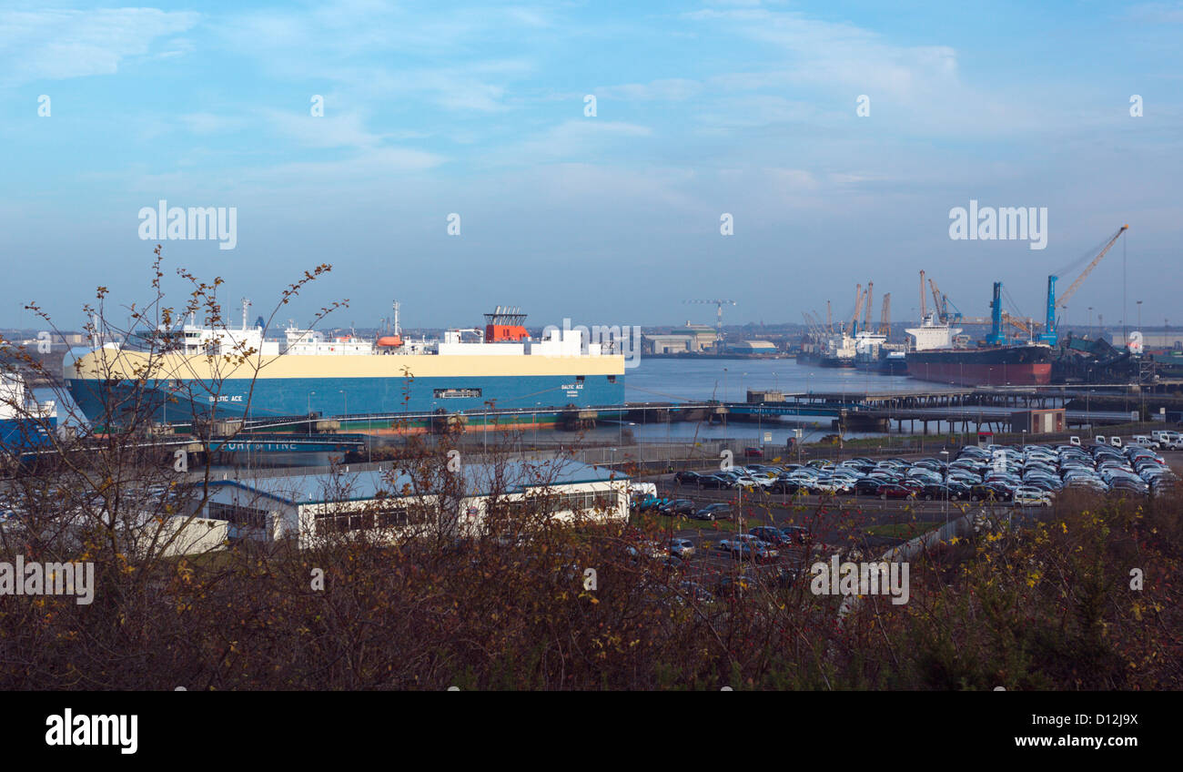 Die Baltic Ace Autotransporter drei Wochen vor dem Untergang vor der niederländischen Küste am 5. Dezember 2012 Stockfoto