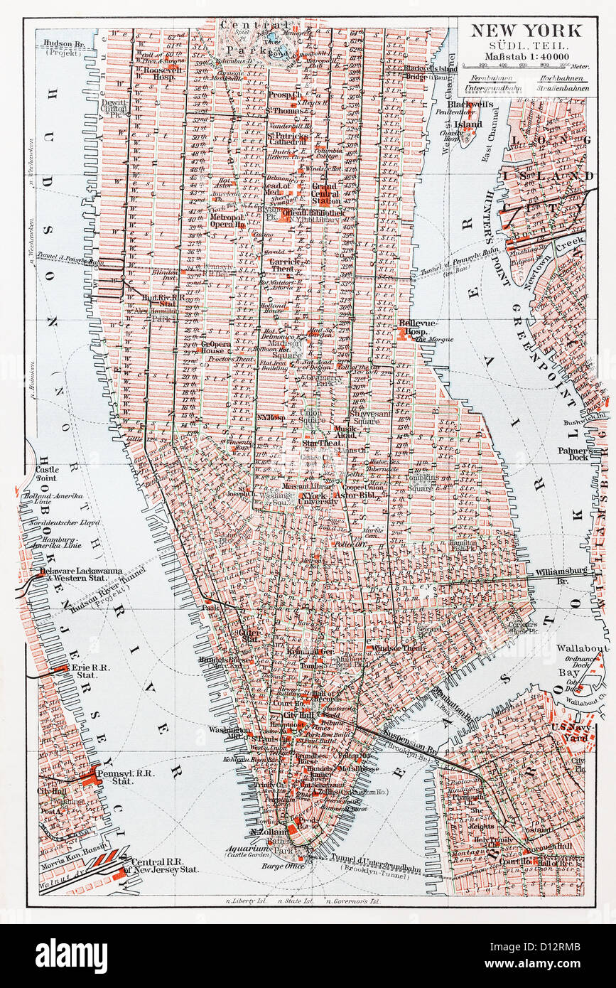 Manhattan Map Stockfotos und -bilder Kaufen - Alamy