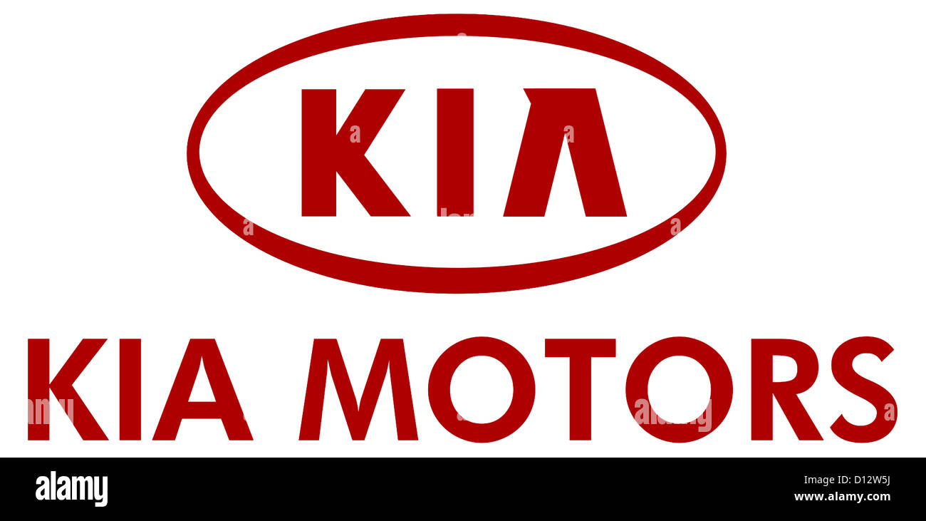 Firmen-Logo des koreanischen Autoherstellers Kia Motors in der Hyundai Kia automotive Group mit Sitz in Seoul. Stockfoto