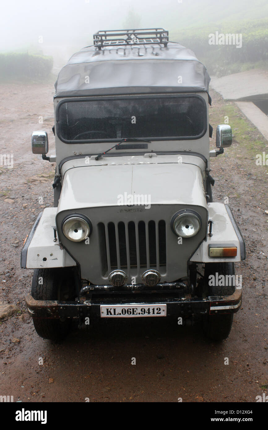 Ein Geländewagen in Indien, die am meisten bevorzugten Transportmittel im Hügel-Stationen Stockfoto