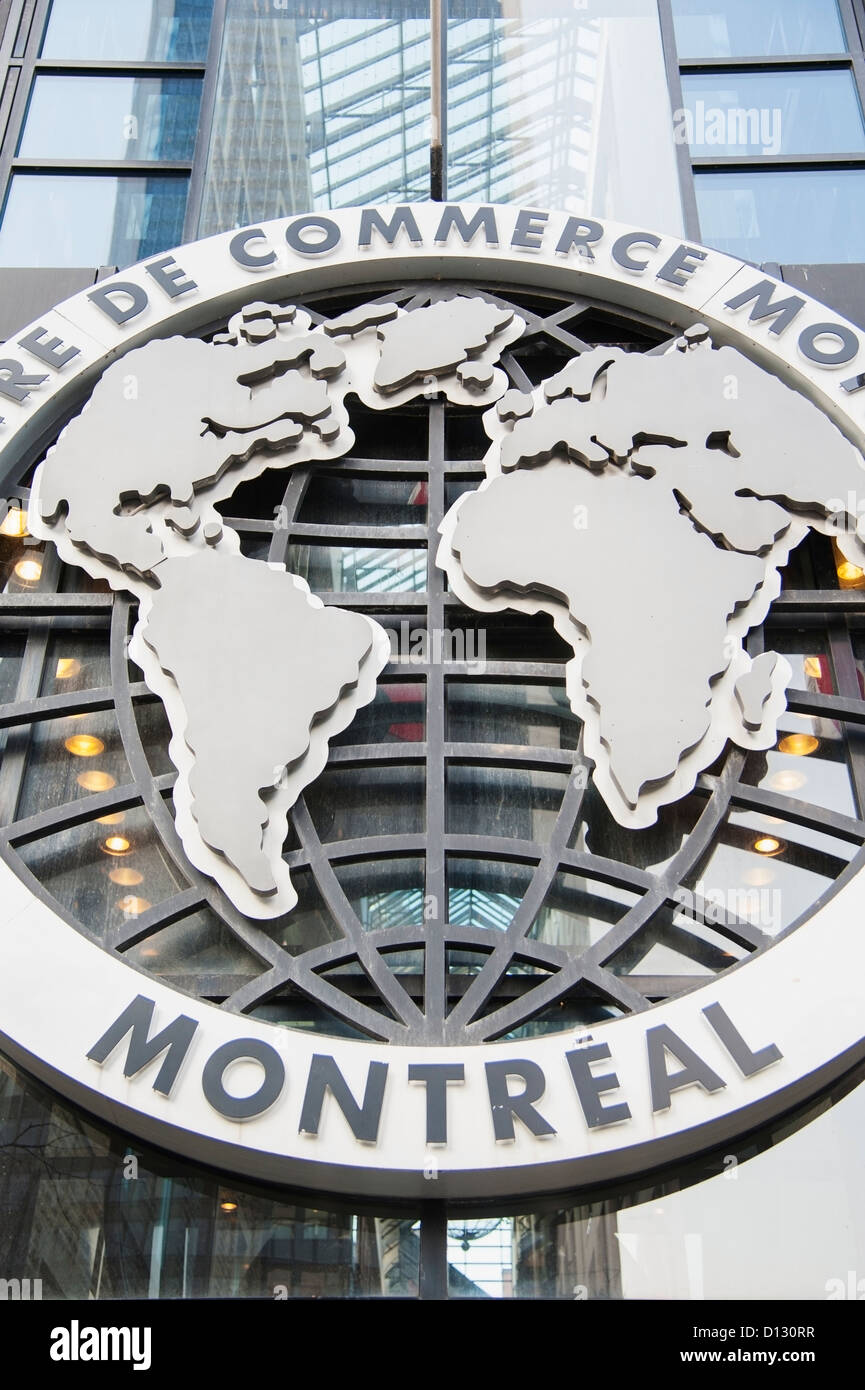 Ein Zeichen für den internationalen Handel; Montreal Quebec Kanada Stockfoto