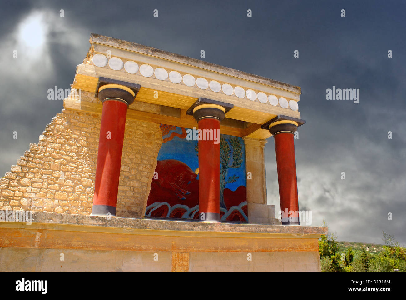 Alten Palast von Knossos auf Kreta in Griechenland Stockfoto