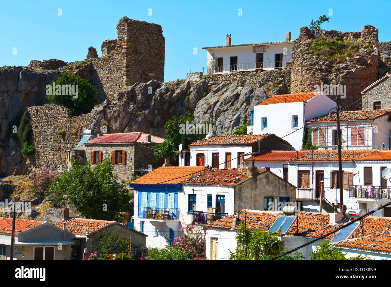 Dorf von "Chora" auf Samothraki Insel in Griechenland Stockfoto