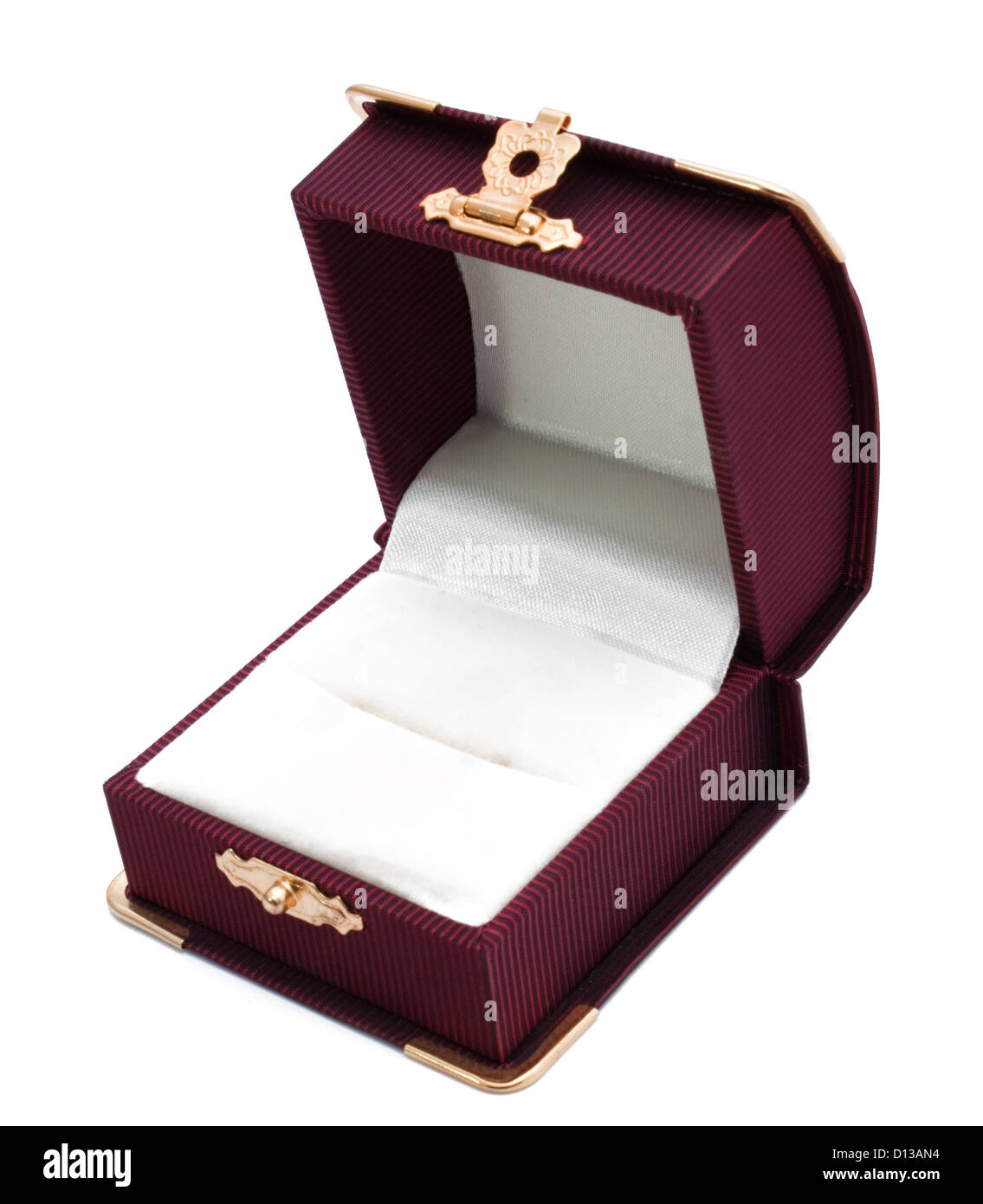Geschenk-Box für Ring isoliert auf weiss Stockfoto