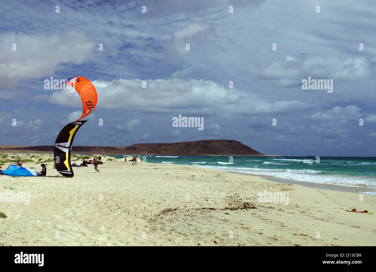 Kitesurfen in Kap Verde Stockfoto