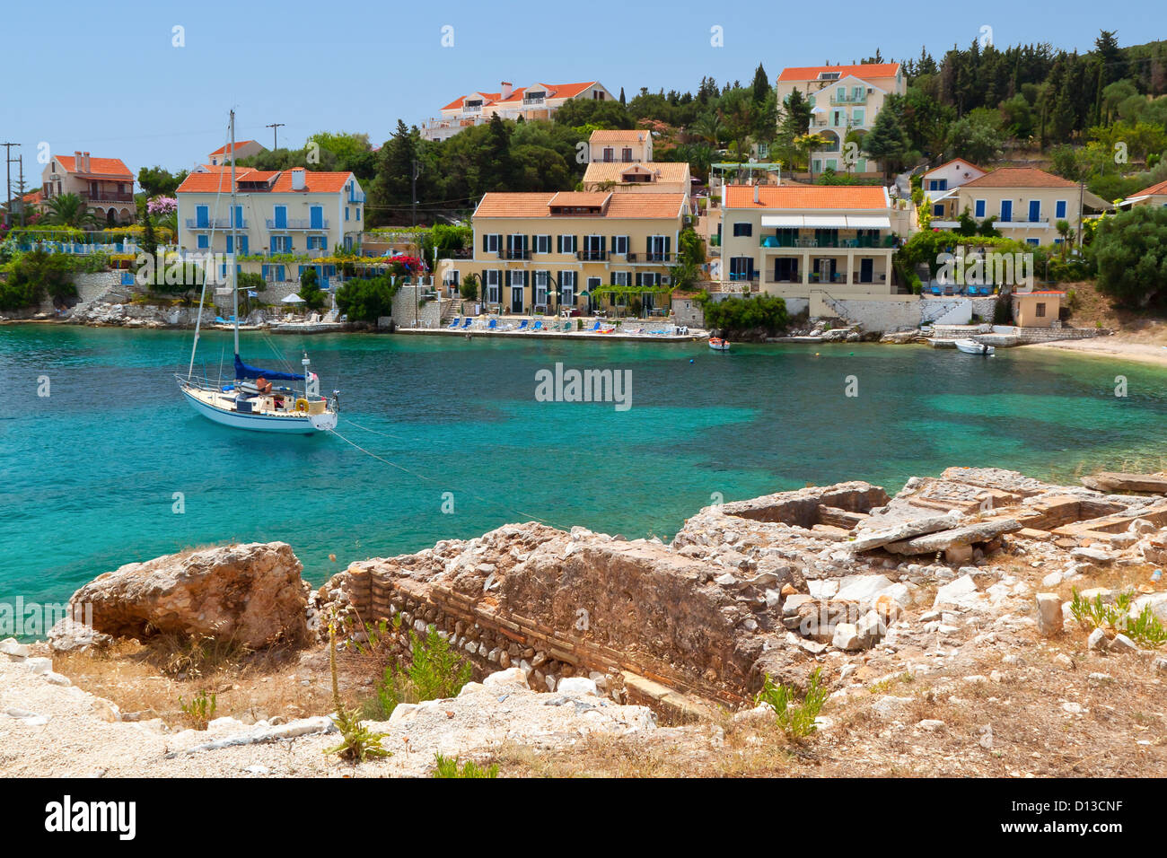 Fiscardo traditionelles Dorf auf der Insel Kefalonia in Griechenland Stockfoto