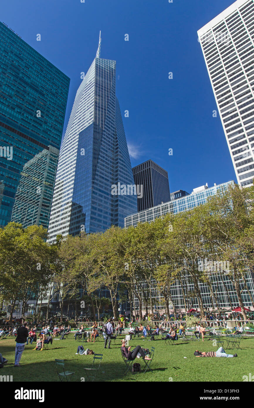 Bryant Park Manhattan, Bank of America, New York Stockfoto