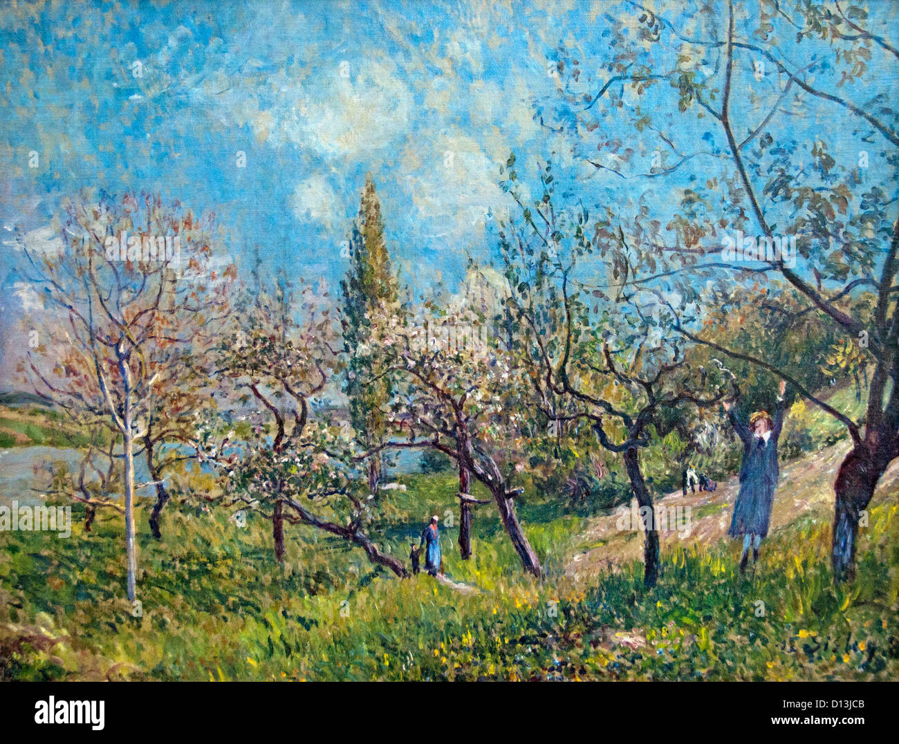 Obstgarten im Frühjahr 1881 Alfred Sisley Alfred Sisley 1839 - 1899 britischen / französischen Impressionisten Stockfoto