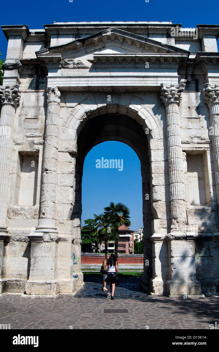 Italien, Venetien, Verona, Arco dei Gavi, Roman Arch Stockfoto