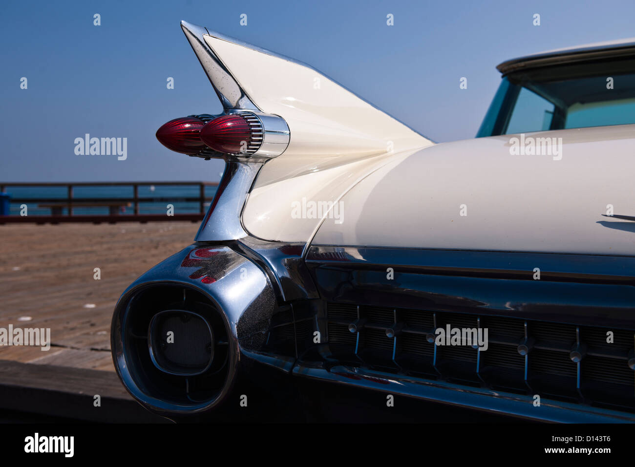Extravagante Schwanzflosse auf einem 1960er Jahre auto Stockfoto