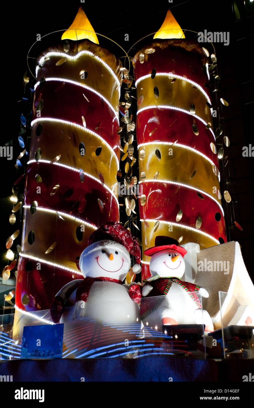 Große Kerze Weihnachtsbeleuchtung Nacht in China Stockfoto