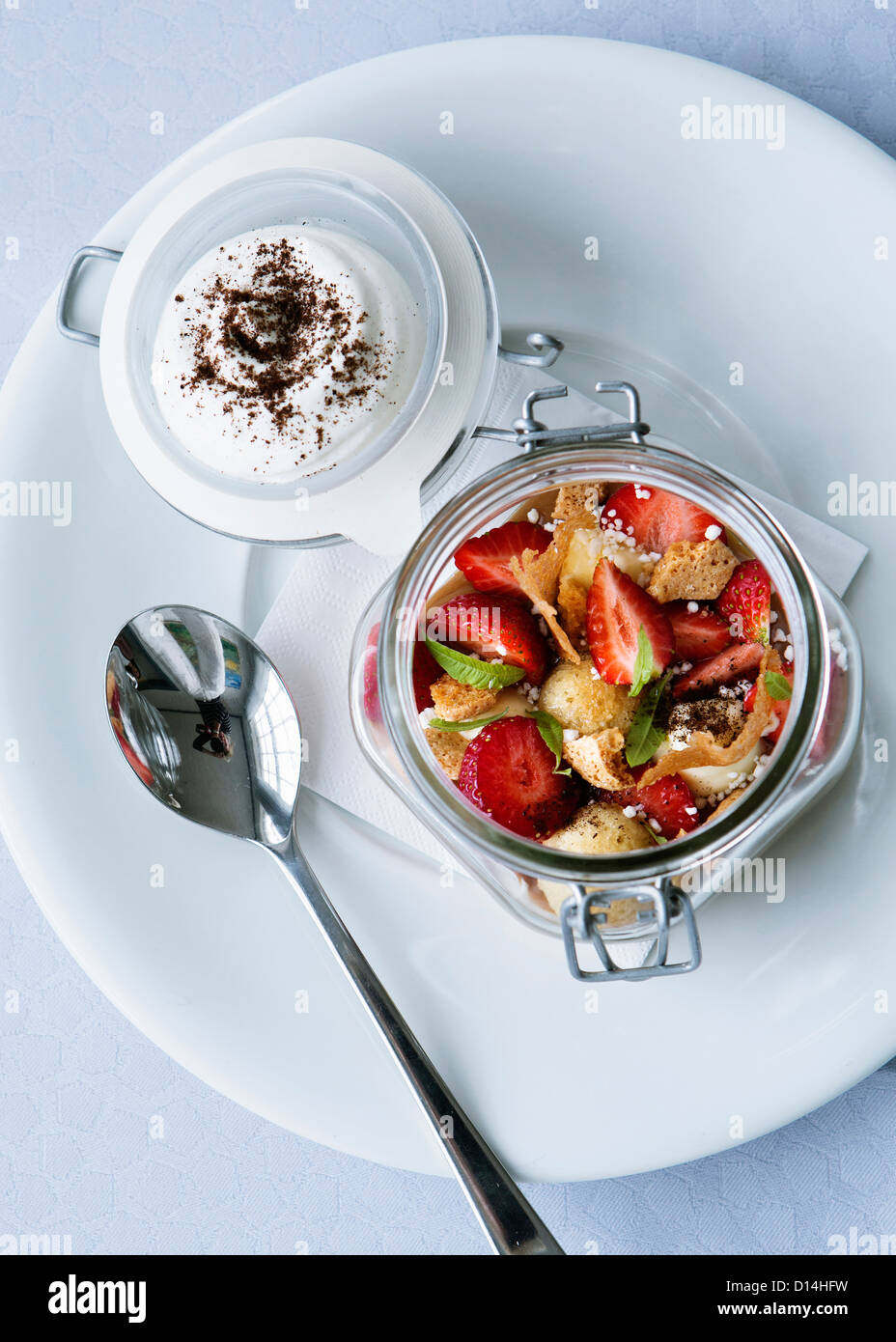 Schüssel Obstsalat Stockfoto